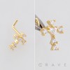 MULTI CZ CROSS CENTER HEART CZ 316L SURGICAL STEEL L-SHAPE NOSE RING